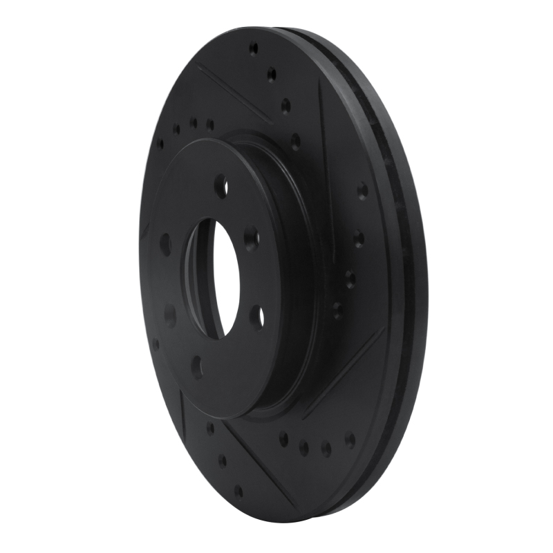 Dodge Attitude Brake Rotor (1) - Front Right - R1 Concepts - Drilled & Slotted - Black - `12-`25